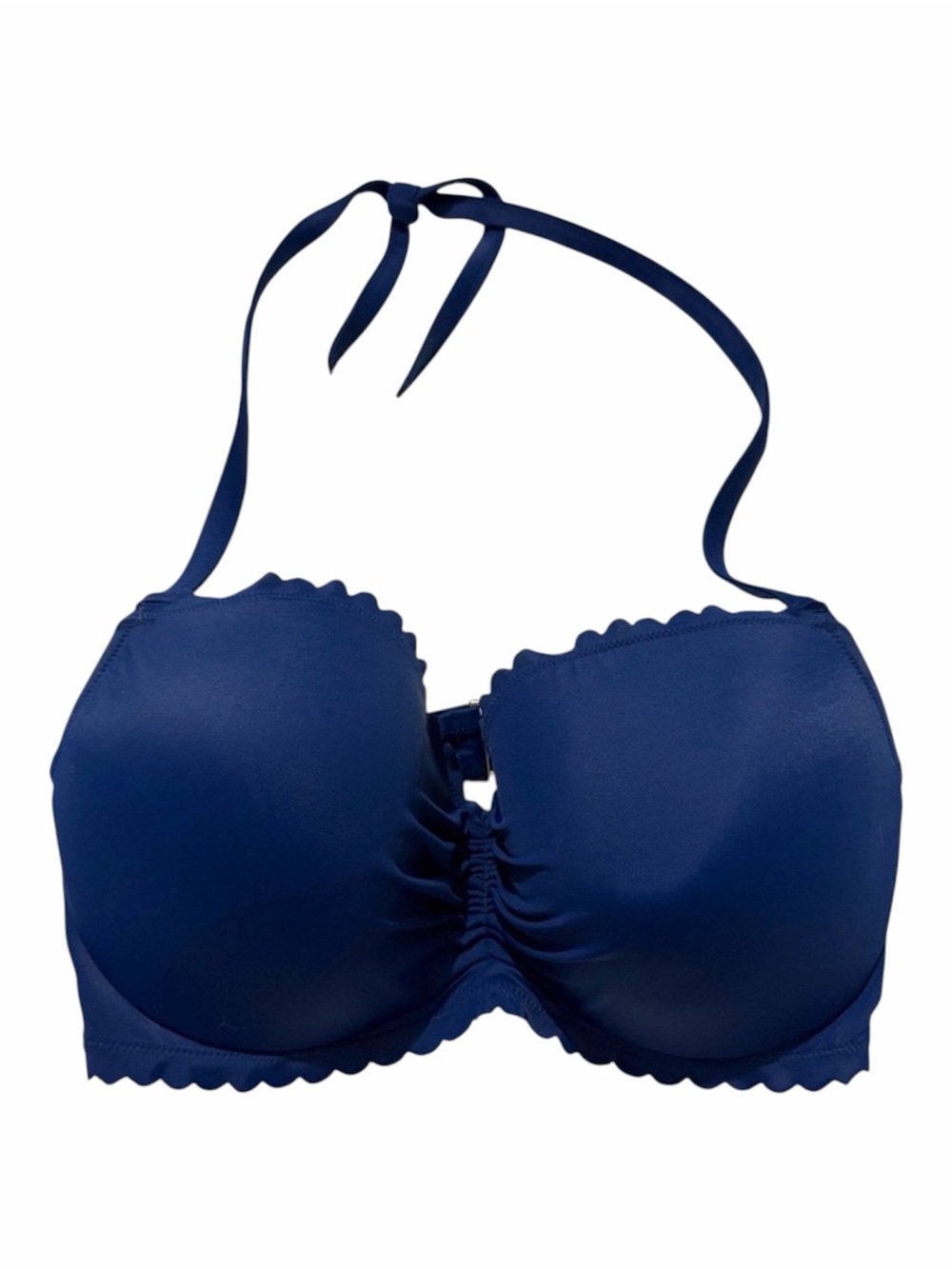 Victoria’s Secret Women’s Scallop Edge Halter Bikini Top Size 36DD Blue